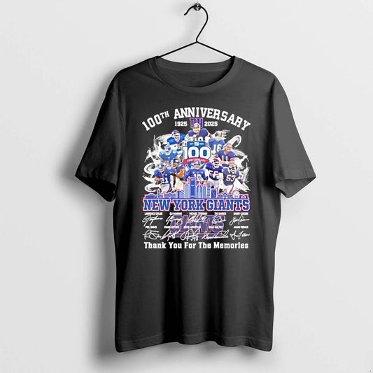 100th Anniversary 1925 2025 New York Giants Teams Signatures Tshirts Sweater