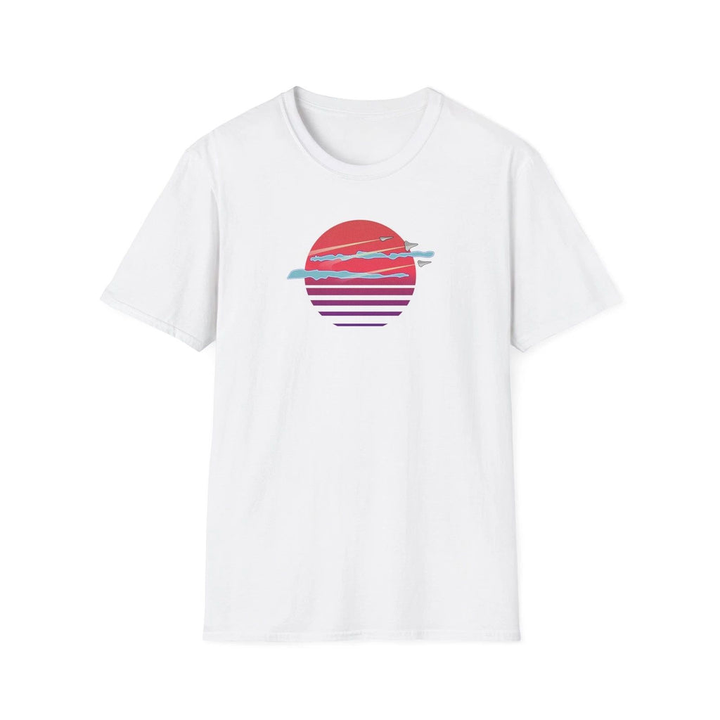 Retrowave Alien Sun Unisex Softstyle T-Shirt, Space Theme Tee, Sci-Fi