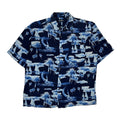 Puritan Hawaiian Shirt - Large Blue Viscose