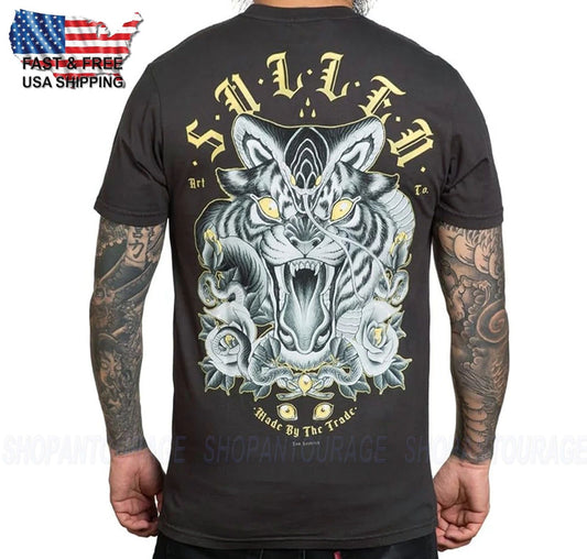 Sullen Art Collective Tiger Snake Premium SCM6322 Short Sleeve T-shirt For Men