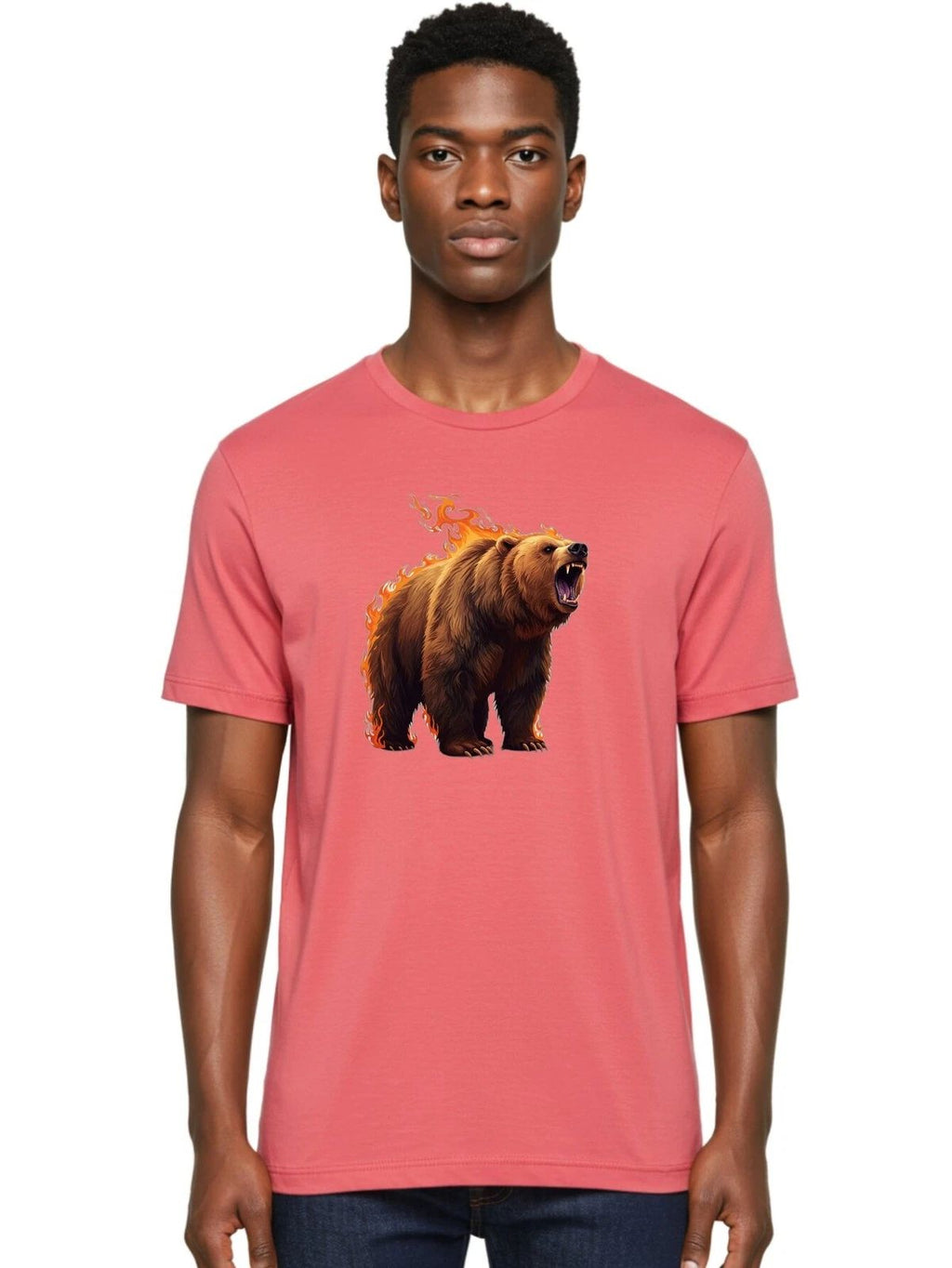 Furious-Bear-1 Mens Graphic Tee, 100% Cotton, Casual Summer Wear