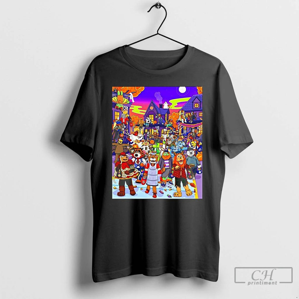 Classic Nhl Mascot Mayhem Happy Halloween 2025 T Shirts