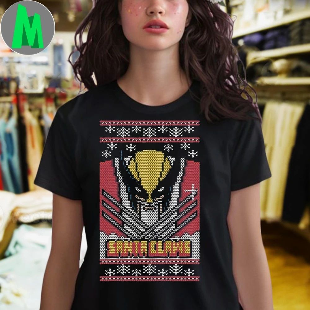Santa Claus And Wolverine’s Claws Ugly Santa Claws Shirt