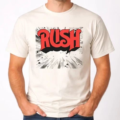 Rush Starburst Logo T Shirt Menâ€™s Rock N Roll Music Classic Concert Band Tee