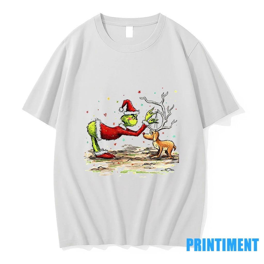 Grinch Santa Hat With Max Merry Christmas 2025 Tshirts Sweater