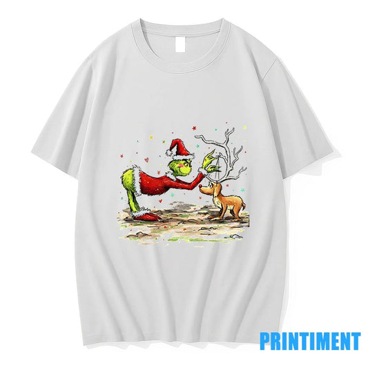 Grinch Santa Hat With Max Merry Christmas 2025 Tshirts Sweater
