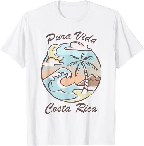 Pura Vida Costa Rica T-Shirt Colorful Tropical Beach Tee T-Shirt