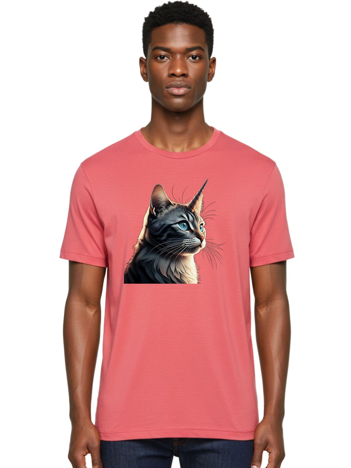 Caticorn-9 Mens Graphic Tee, 100% Cotton, Casual Summer Wear