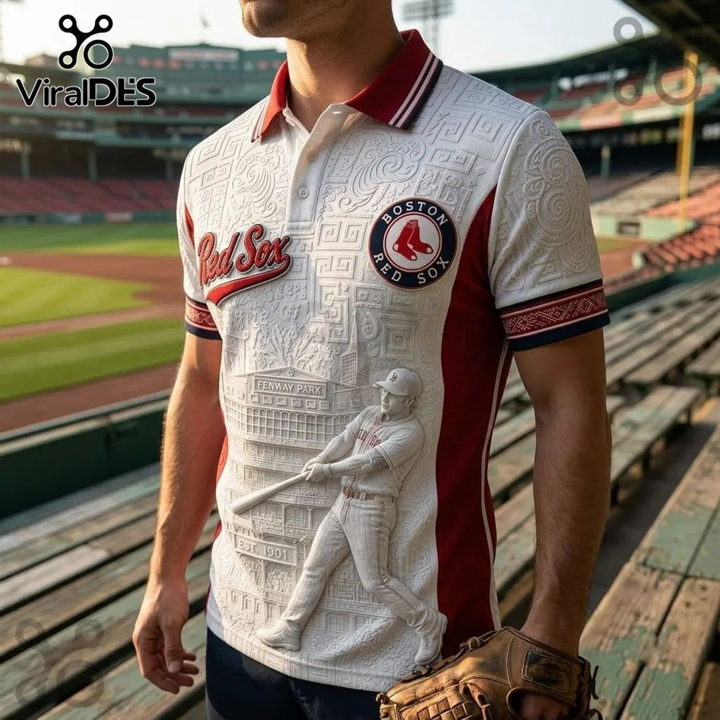 Boston Red Sox Embossed Fenway Park Polo Shirt