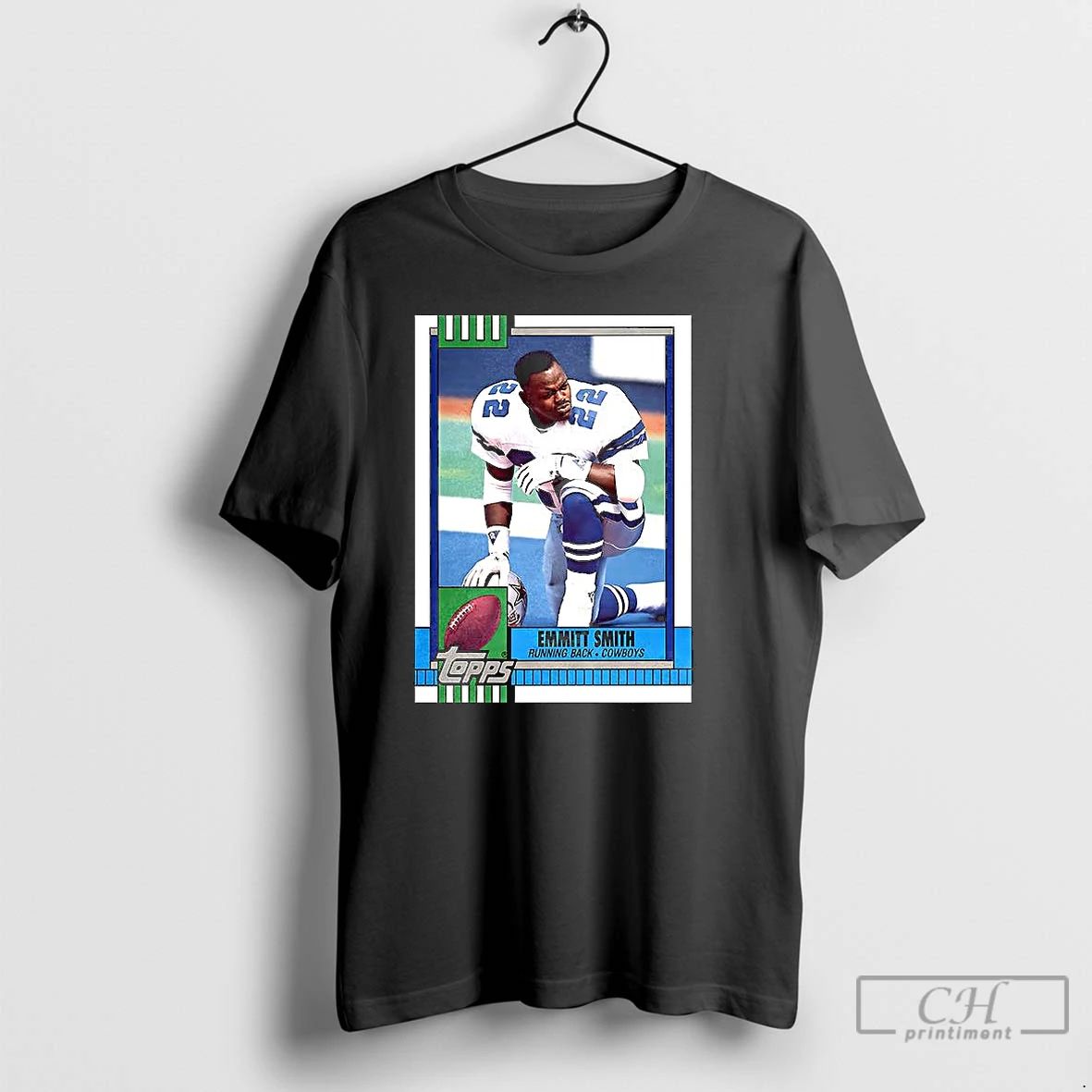 Classic Emmitt Smith Dallas Cowboys Football Running Back Trading Card T Shirts