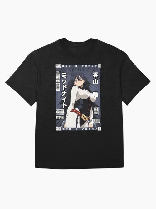 Anime My Hero Academia Midnight Poster Black T-shirt Size S-5XL