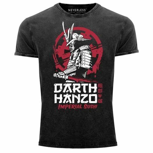 Mens Vintage Shirt Hattori Hanzo Parody Darth Vader Movie Movie Print Shirt