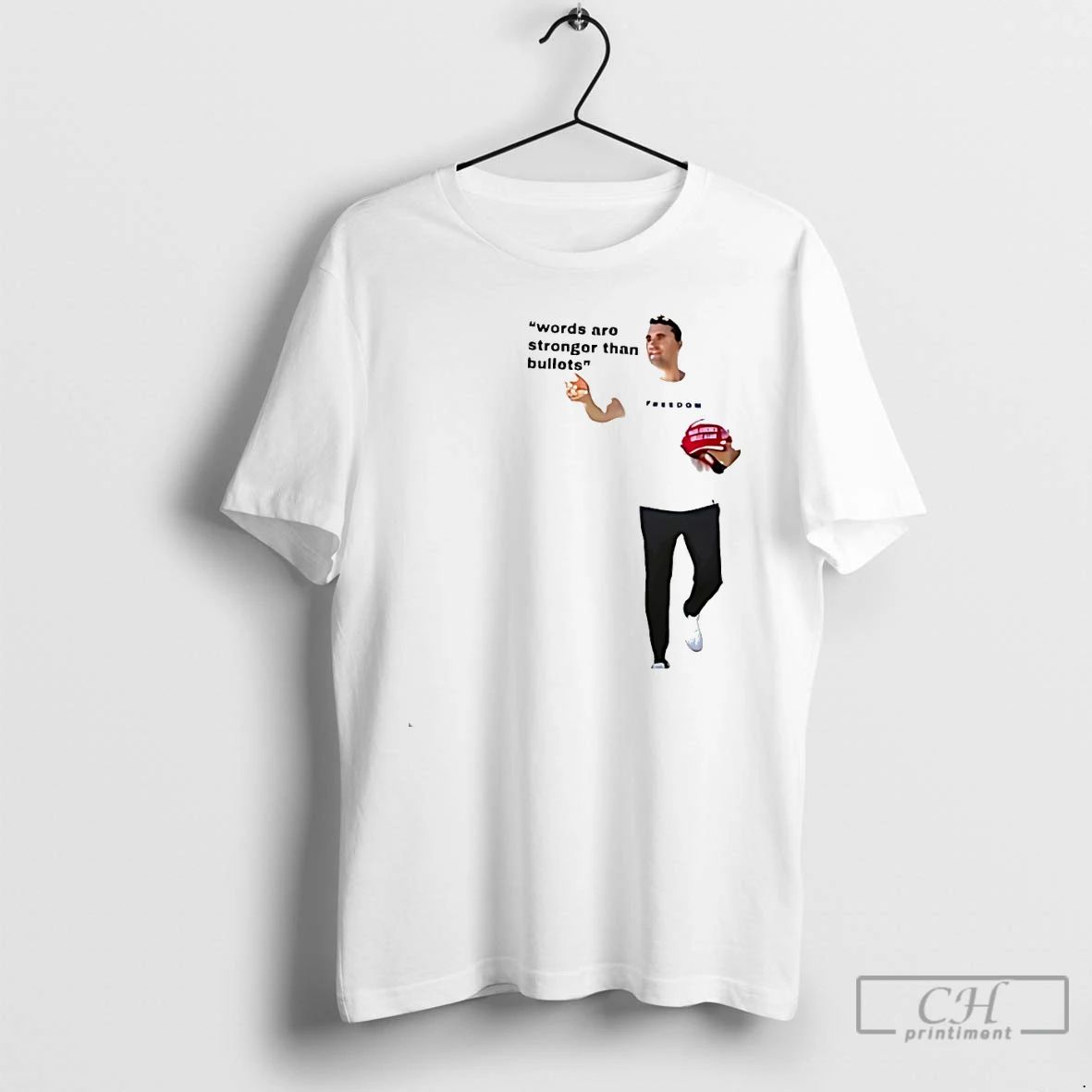 Classic Words Are Indeed Stronger Than Bullets Charlie Kirk White T Shirts