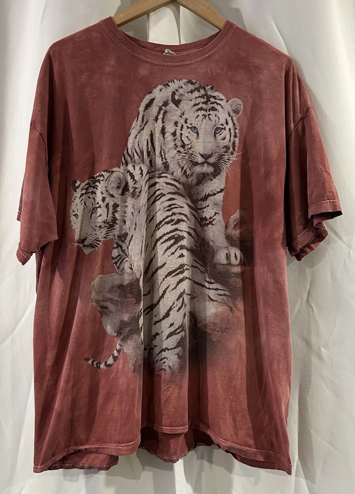VINTAGE The Mountain Men Shirt 2XL Red Tie Dye White Tiger Koyomi Harai 2011