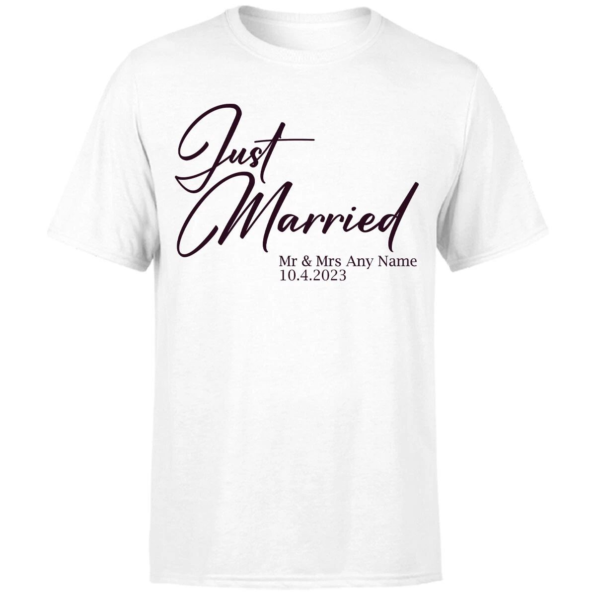 Mr & Mrs Just Married Anniversary Gift for Wife Husband Matching Tshirt#Or#P1#A
