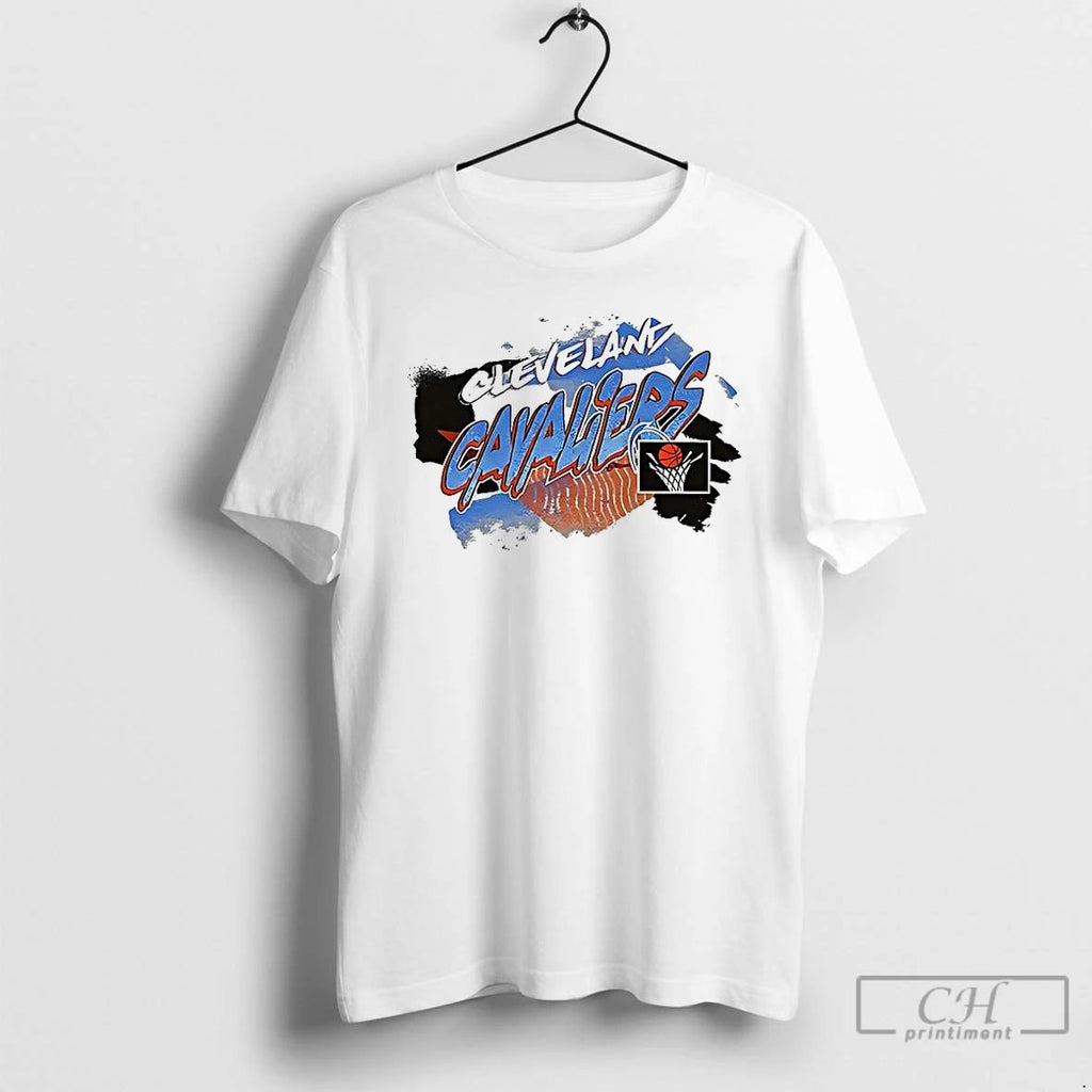 Classic Cleveland Cavaliers Nba Logo Paint Stains T Shirts