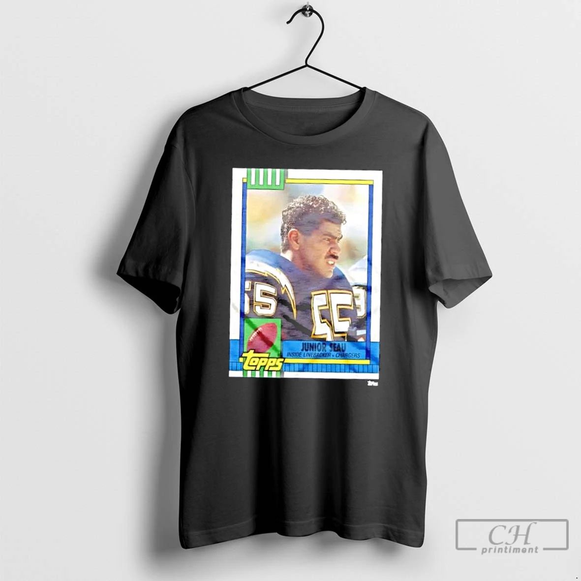 Classic 1990 Topps Junior Seau Los Angeles Chargers Football T Shirts