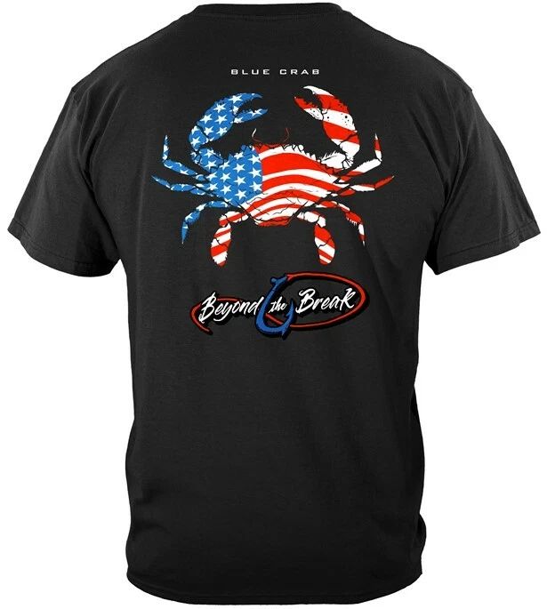 New PATRIOTIC BLUE CRAB T SHIRT  BEYOND THE BREAK