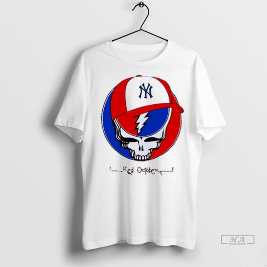 Trendy Officials New York Yankees Grateful Dead Red October Mlb Wild Card Shirt Sweater