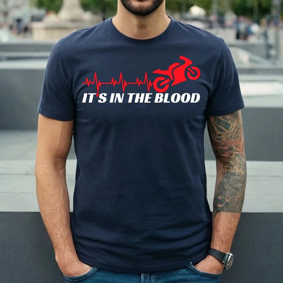 It's In The Blood | Motorbike | Superbike Racing | FUNNY | MEN'S T-SHIRT TEE TOP