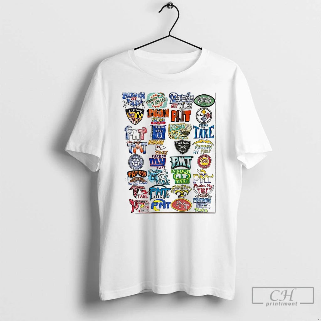 Classic Pardon My Take Is Drawn In The Style Of Football Team Logos T Shirts