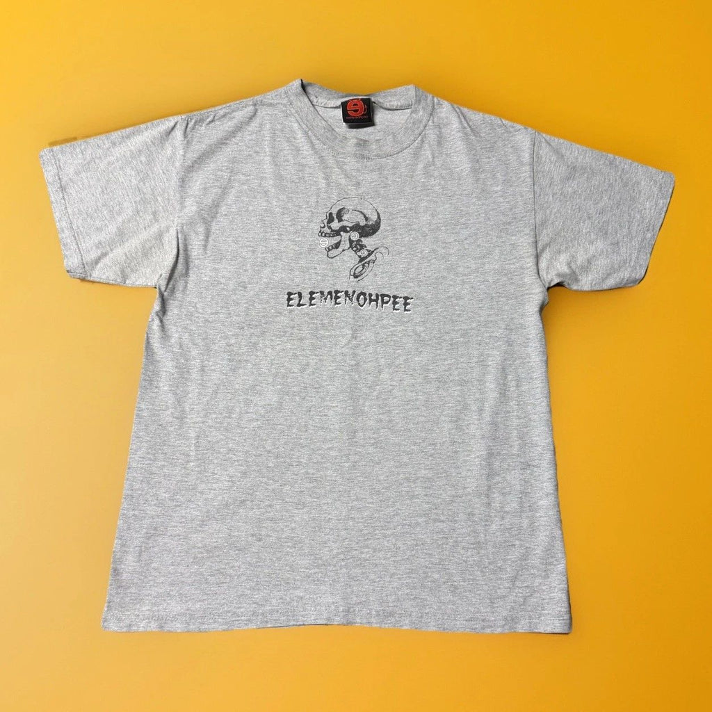 Vintage 90s LMNOP Surf T-Shirt Skull Graphic Gray Medium Rare Surfing