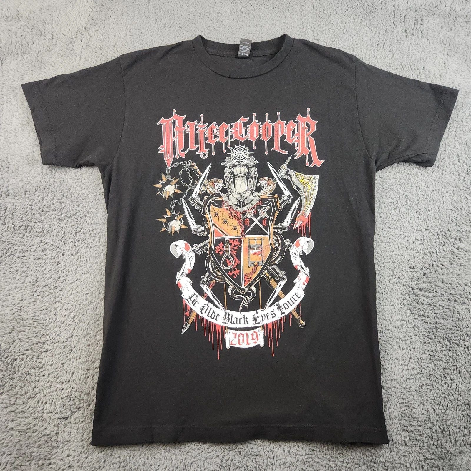 Men's Concert Tour Shirt Medium Alice Copper Glam Rock Retro Band Music Tee