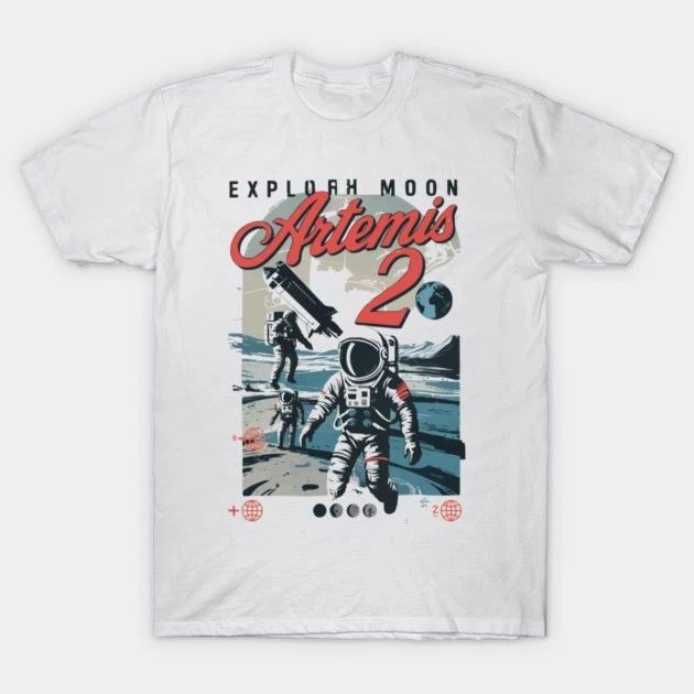 Artemis Moon Mission Graphic T-Shirt Space Nerd Gift Tee