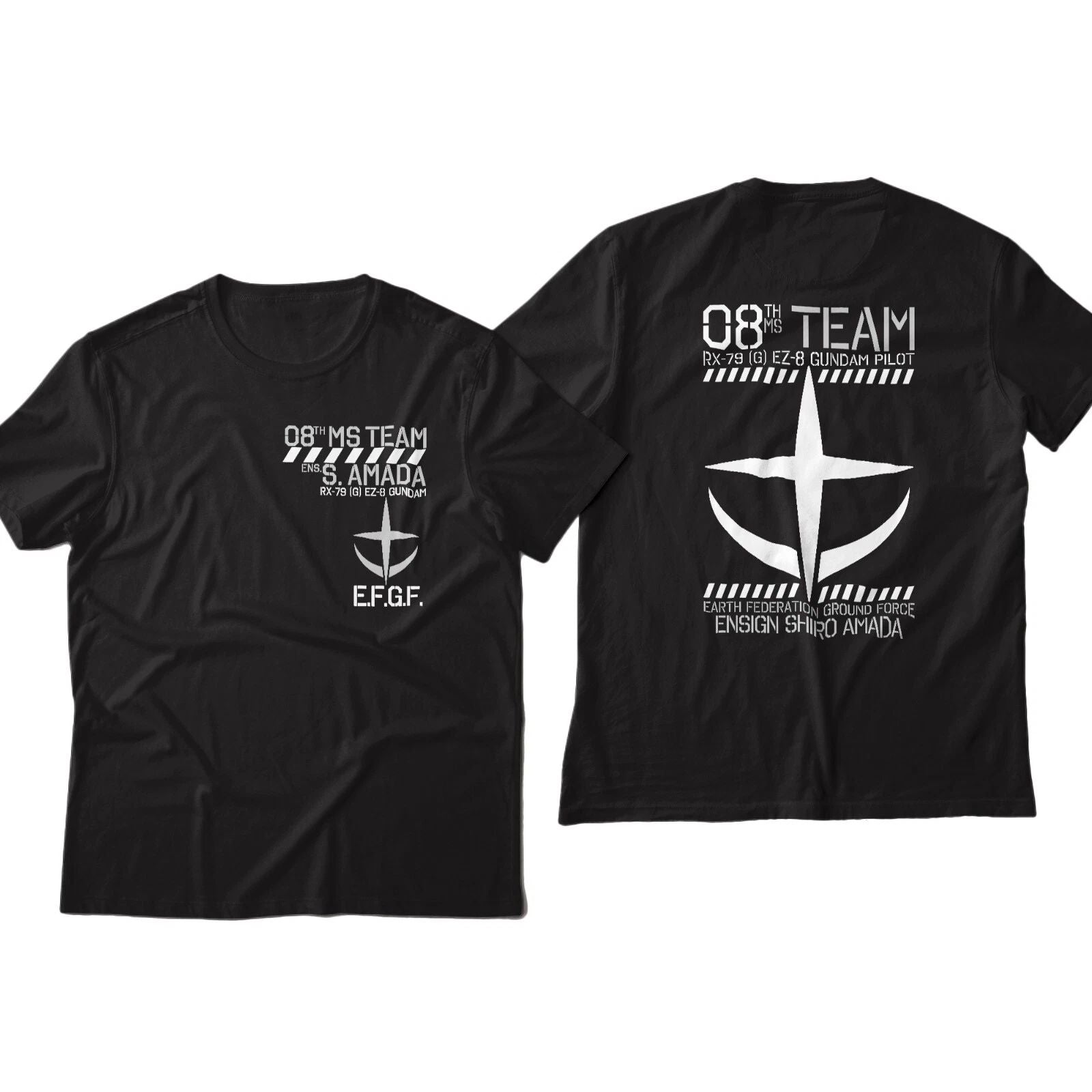 Gundam 08th MS Team Shiro Amada Karen Joshua Pilot Anime Graphic Art Tee