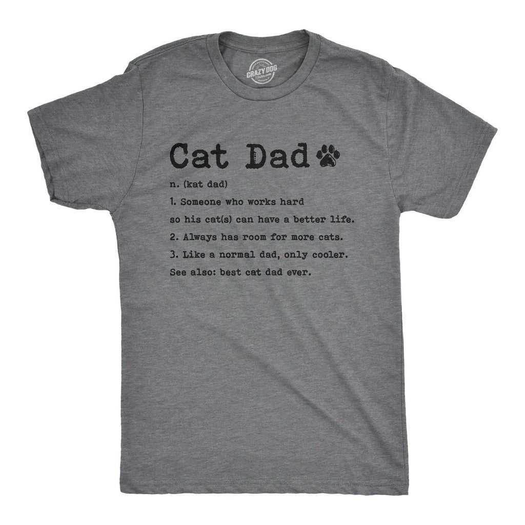 Mens Cat Dad Definition T Shirt Funny Father's Day Pet Kitty Animal Lover