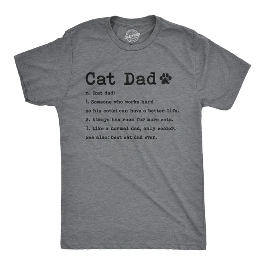 Mens Cat Dad Definition T Shirt Funny Father's Day Pet Kitty Animal Lover