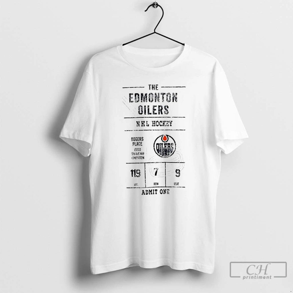 Classic The Edmonton Oilers Nhl Hockey Admit One T Shirts