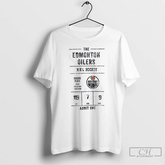 Classic The Edmonton Oilers Nhl Hockey Admit One T Shirts