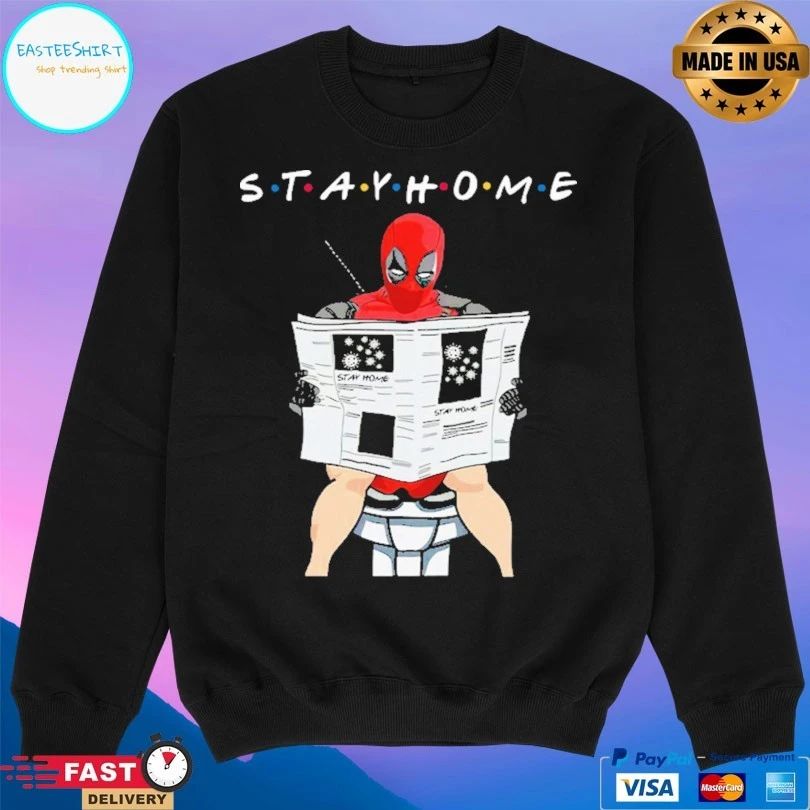 Deadpool On Toilet Stay Home T-shirt