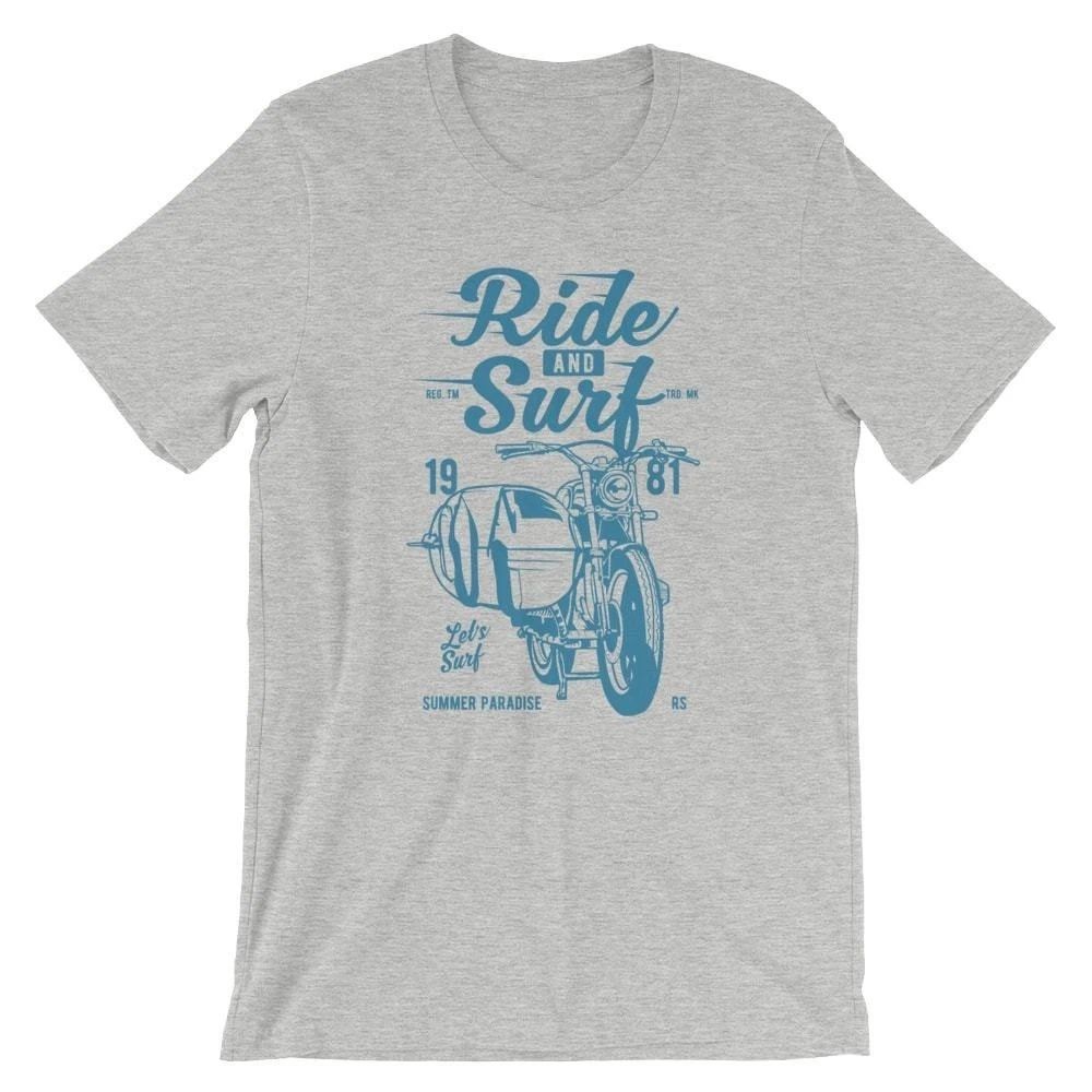 Ride And Surf T-Shirt. 100% Cotton Premium Tee NEW
