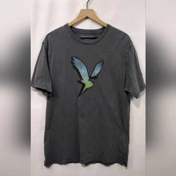 AE Super Soft Graphic T-Shirt Mens M Gray Boho Retro Y2K Casual Comfy