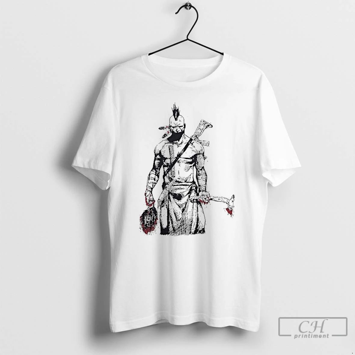 Premium Half Face Blades Scalper Axe T Shirts