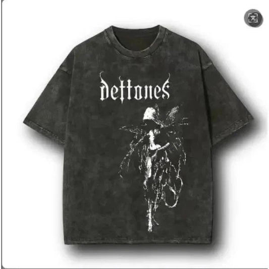 Vintage Rock Band Graphic T-Shirt Gothic Punk Grunge Y2K Cotton Tee
