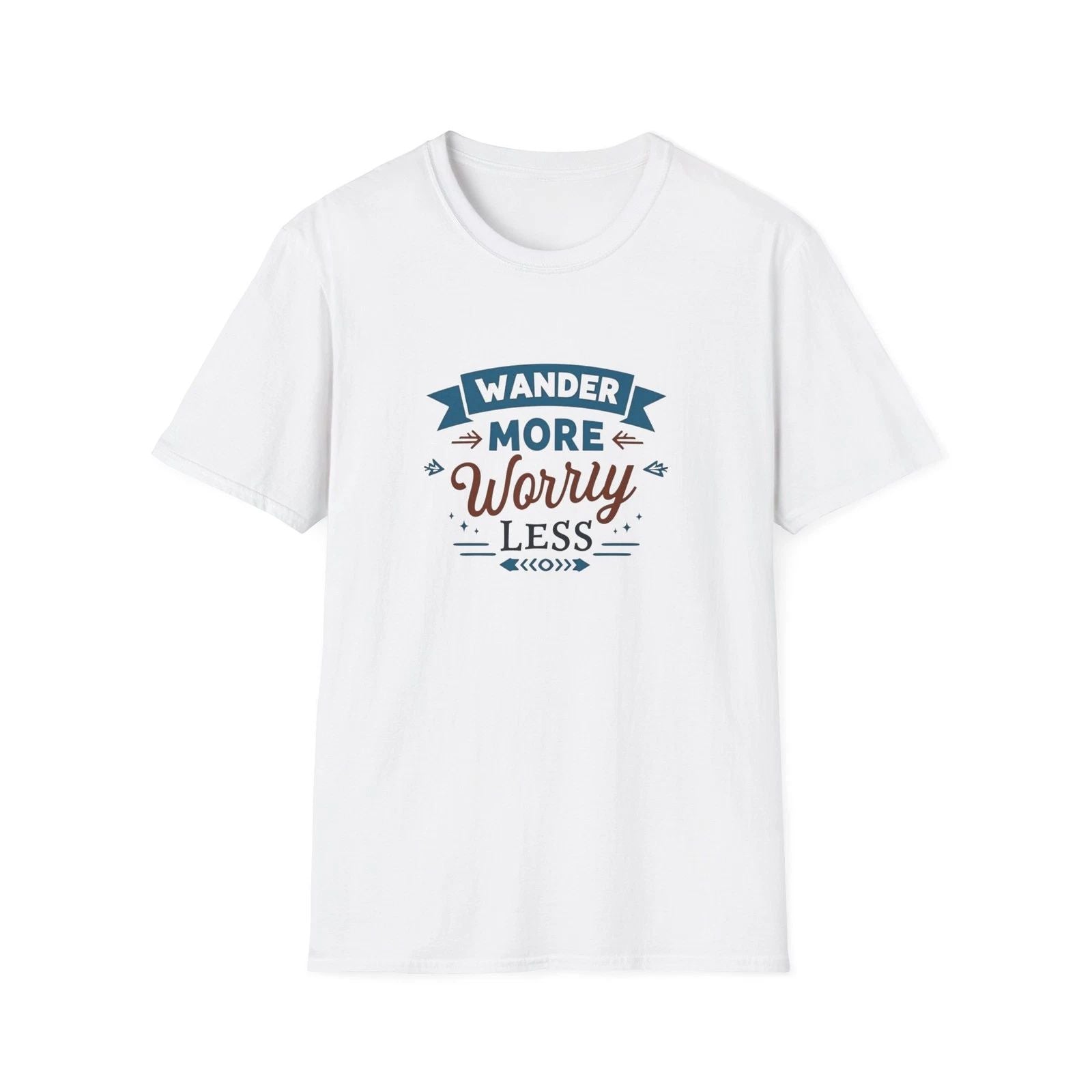Wander More Worry Less T-Shirt | Travel Quote Tee