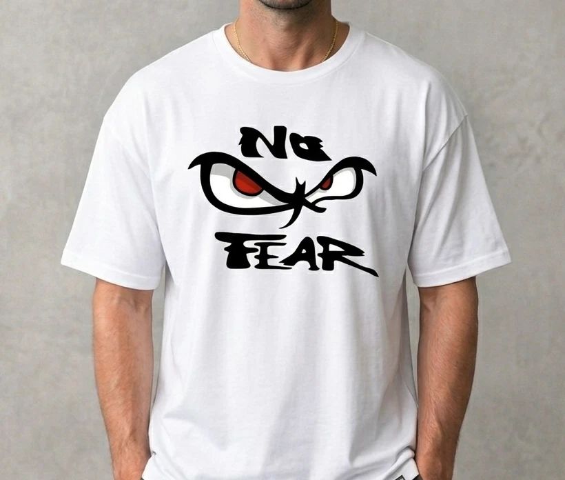 No Fear Retro Graphic T-Shirt – Vintage Style Evil Eyes Streetwear Tee