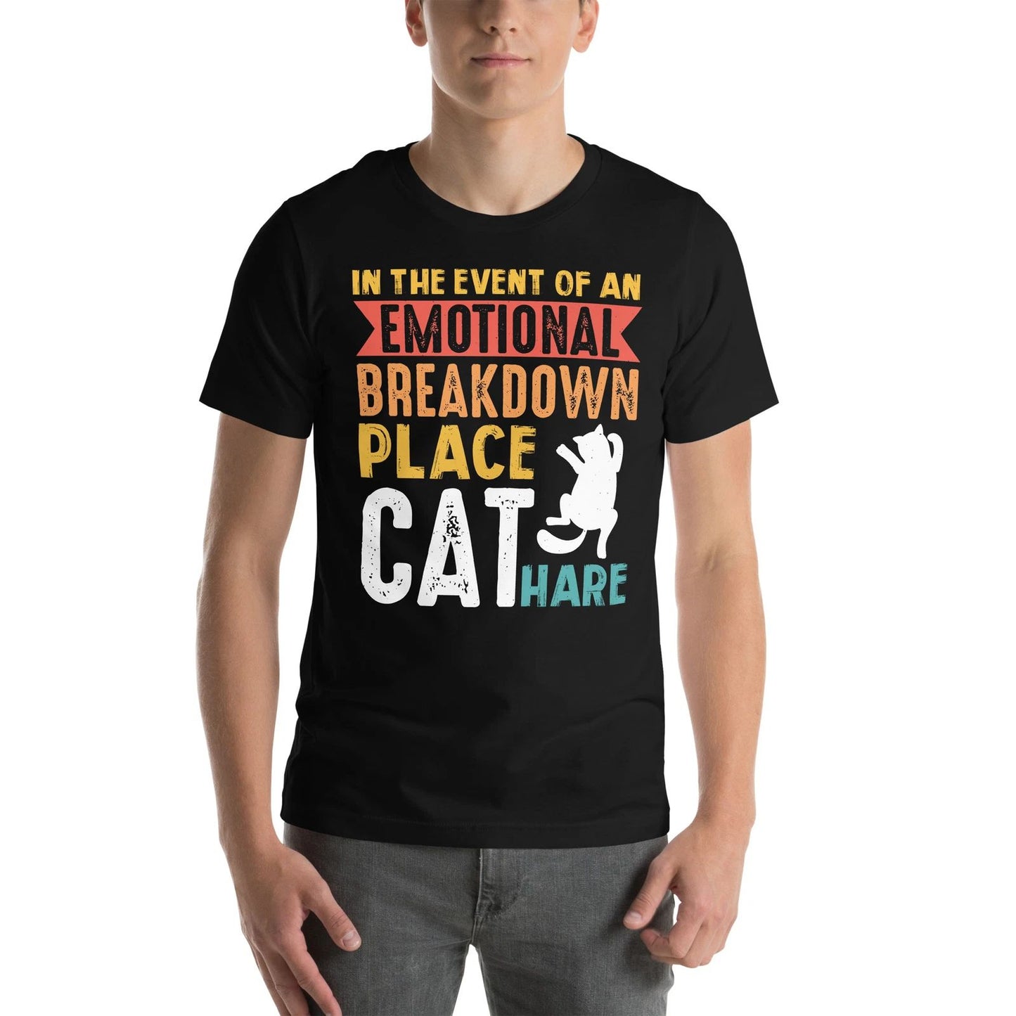 Funny Cat Lover Emotional Breakdown Place Cat Here Graphic
