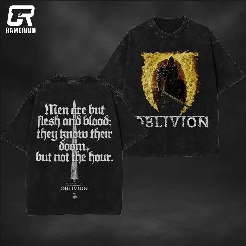GAMEGRID The Elder Scrolls IV: 2025 Oblivion Game Graphic Oversized Washed Tee 1