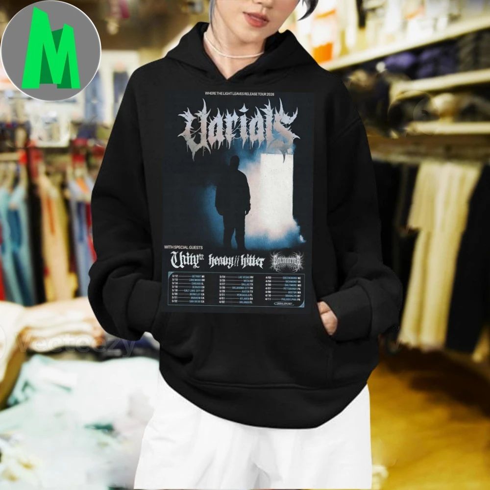 Original Poster VARIALS Where The Light Leaves Release 2026 Shows Shirt