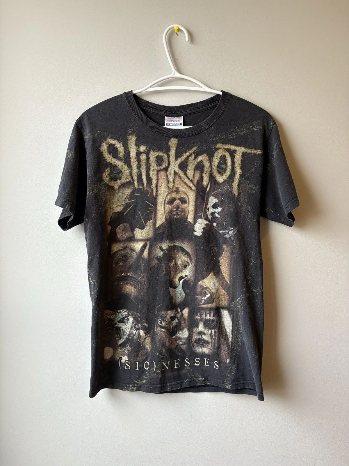 Slipknot Sic Nesses T Shirt Mens S Black Hanes Heavyweight Distressed