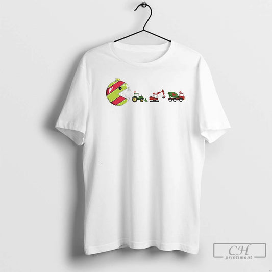 Classic Construction Vehicles Christmas Truck White T Shirts