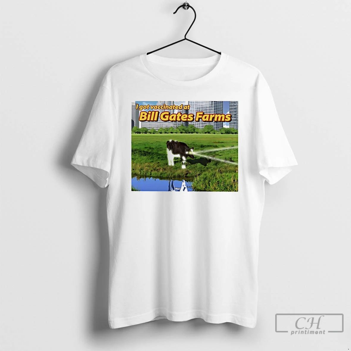 Classic I Got Vaccinated At Bill Gates Farms Vaccination Souvenir T Shirts