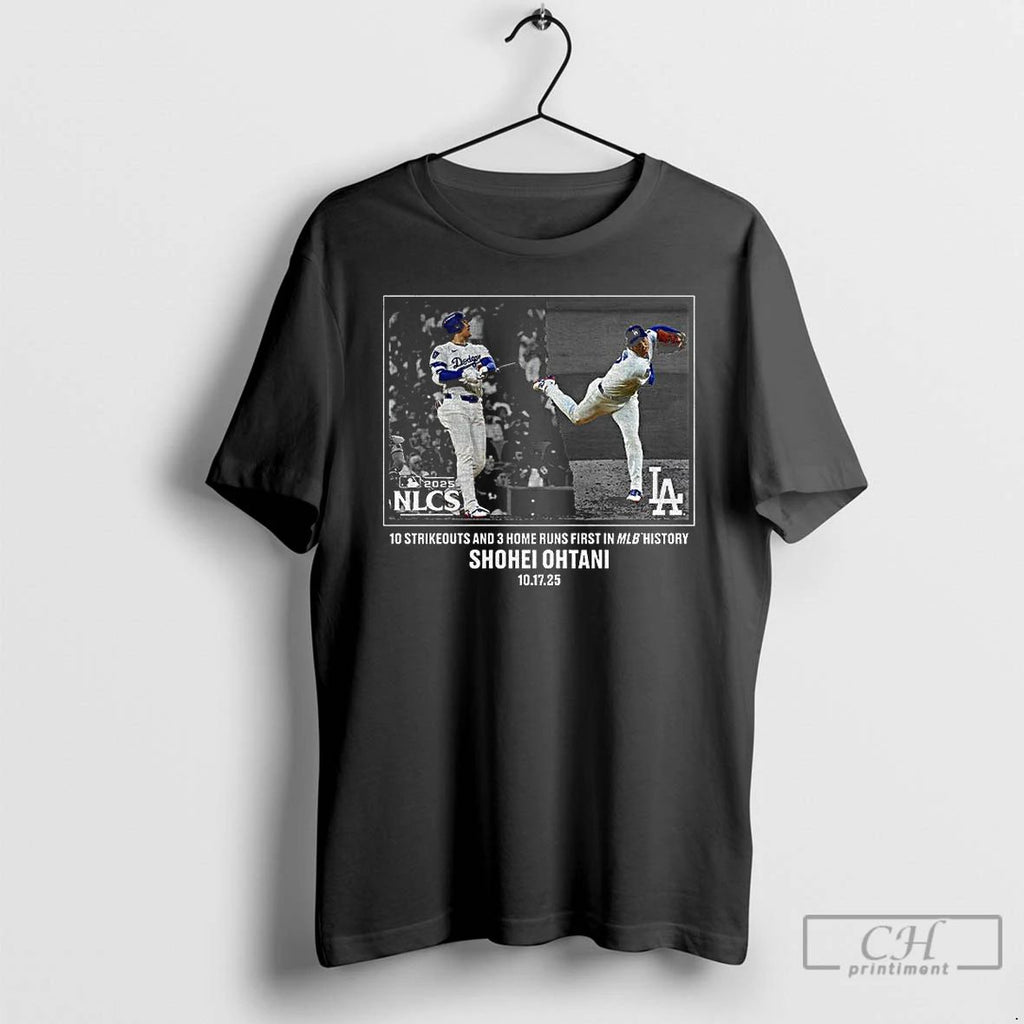 Classic Shohei Ohtani Dodgers 2025 Mlb Postseason Moment 10 Strikeouts 3 Home Runs T Shirts