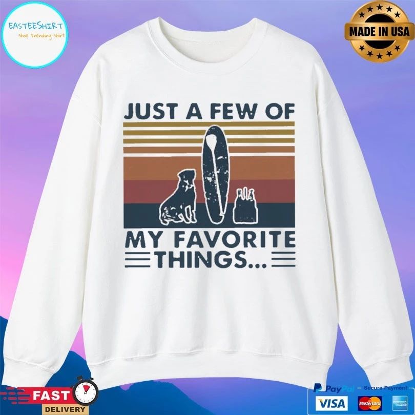 Dog Surfing Just A Few Of My Favorite Things Vintage T-shirt