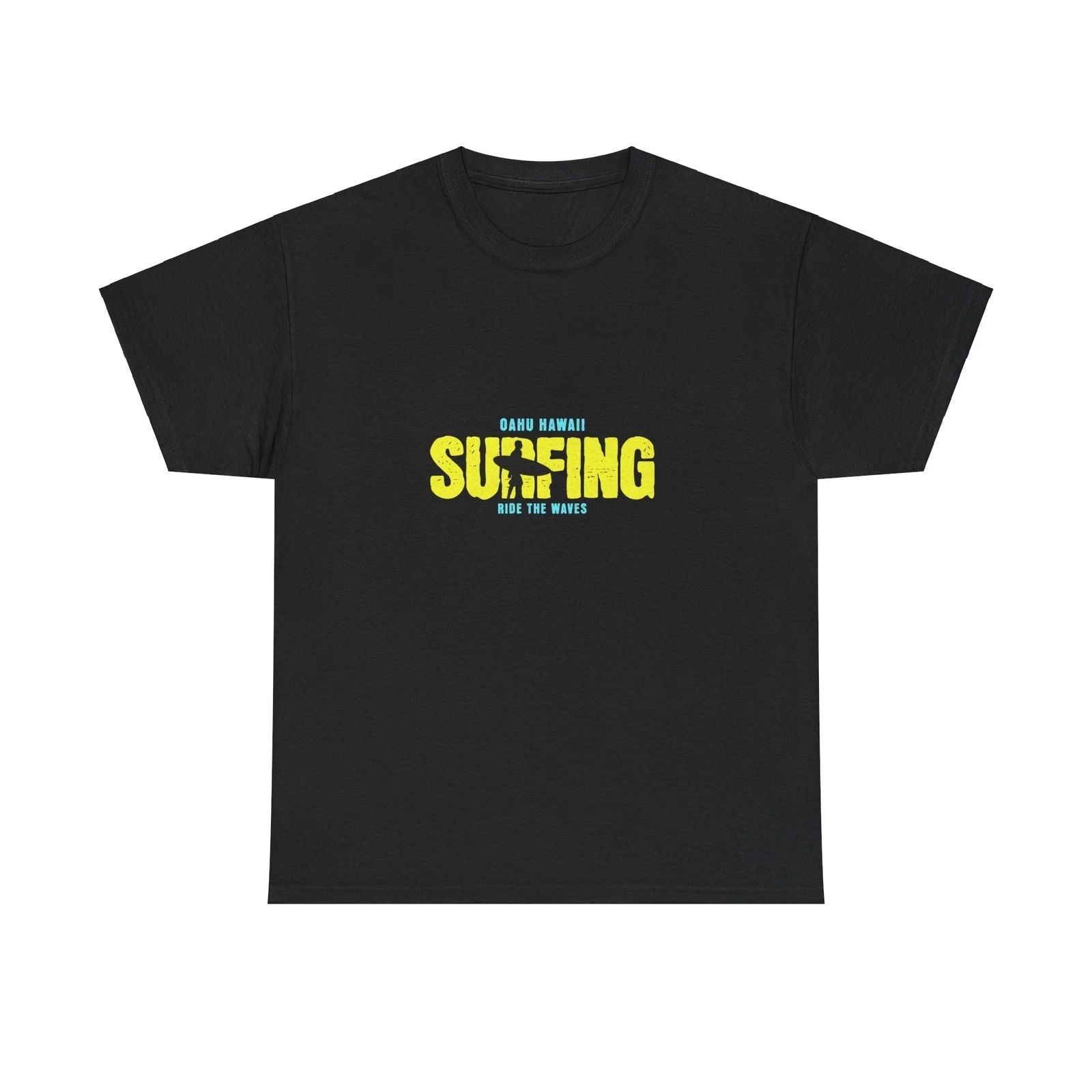 Surfing Vibes OAHU HAWAII Unisex Heavy Cotton Tee, Beach Lovers Surfer Gift