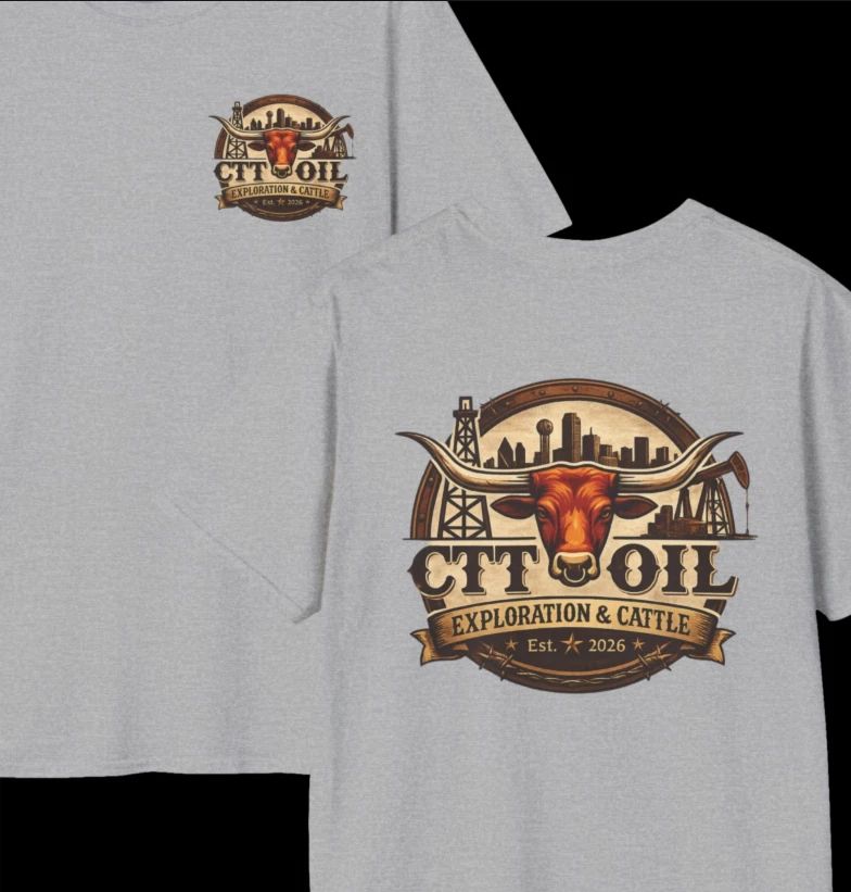 CTT Oil Exploration Cattle T-Shirt | Landman Texas Shirt | Softstyle Tee